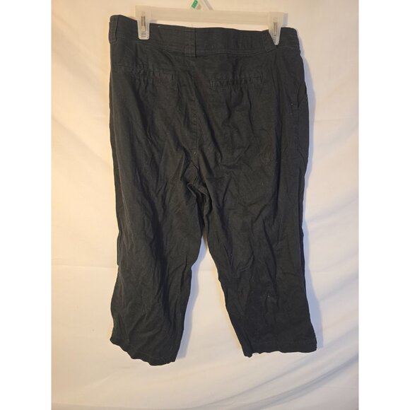 White Stag Womens Capri Cropped Pants Trouser Size 12 Black New NWT Khakis Chino - Picture 3 of 3